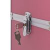 vidaXL Maletín trolley de maquillaje de aluminio rosa