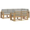 vidaXL Conjunto de sof&aacute;s de exterior 7 uds. Blanco y Gris Claro