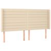 vidaXL Cama box spring colch&oacute;n y luces LED tela crema 180x200 cm