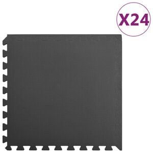 vidaXL Alfombrillas de goma EVA negras 24 uds 8,64 ㎡