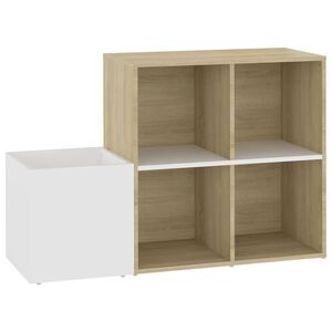 vidaXL Zapatero de recibidor contrachapado blanco roble 105x35,5x70 cm