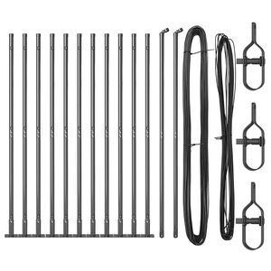 vidaXL Postes de cerca 13 pcs Gris Ø32mm 170 cm Acero galvanizado