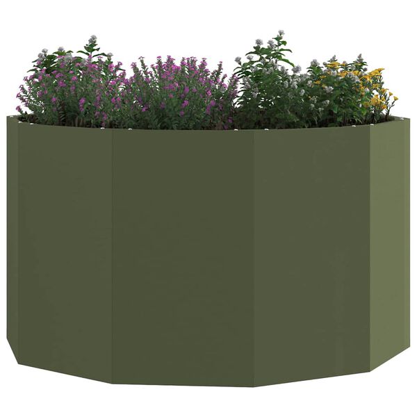 vidaXL Jardinera Verde Oliva 90 x 90 x 50 cm Acero
