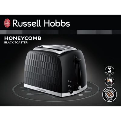 Russell Hobbs Tostadora de 2 rebanadas Honeycomb negro