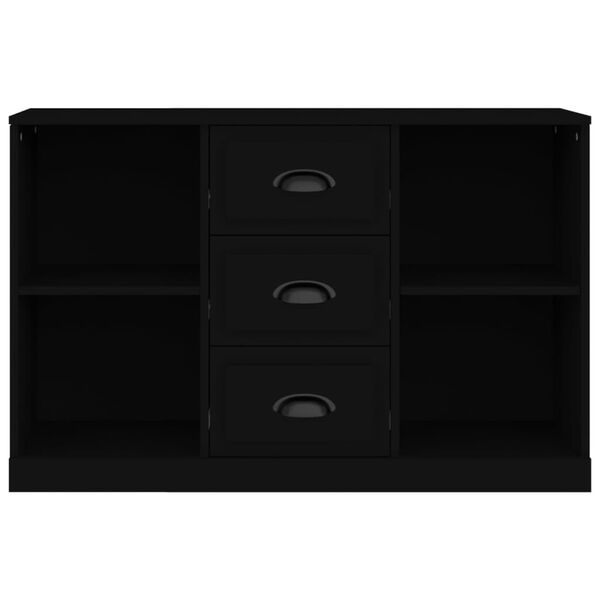 vidaXL Aparador de madera contrachapada negro 104,5x35,5x67,5 cm