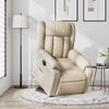 vidaXL Sill&oacute;n el&eacute;ctrico reclinable elevable de tela color crema