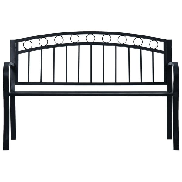 vidaXL Banco de jard&iacute;n acero negro 125 cm