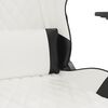 vidaXL Silla gaming con reposapiés cuero sintético blanco negro