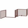 vidaXL Puerta de perros plegable 8 paneles madera &aacute;lamo marr&oacute;n 640 cm