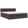 vidaXL Estructura de cama otomana con colch&oacute;n marr&oacute;n oscuro 200x200 cm