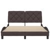vidaXL Estructura de cama sin colch&oacute;n tela marr&oacute;n oscuro 140x190 cm