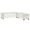 vidaXL Sof&aacute;s Chesterfield de 2 y 3 plazas cuero sint&eacute;tico blanco