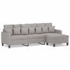 vidaXL Sof&aacute; de 3 plazas con taburete de tela gris claro 210 cm