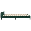 vidaXL Estructura cama sin colch&oacute;n terciopelo verde oscuro 140x190 cm