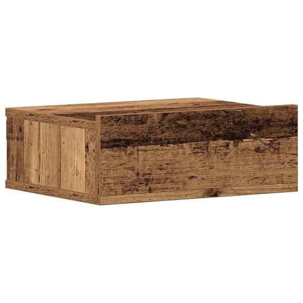 vidaXL Mesita de noche flotante madera vieja 40x32x15 cm