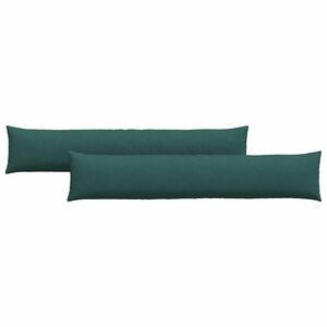vidaXL Cojines de sof&aacute; 2 pcs Verde oscuro 200 x 40 cm tela