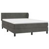 vidaXL Cama box spring con colch&oacute;n terciopelo gris oscuro 140x190 cm