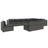 vidaXL Set de muebles de jard&iacute;n 10 pzas y cojines rat&aacute;n sint&eacute;tico gris