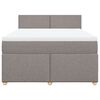 vidaXL Cama box spring con colchón tela gris taupe 140x200 cm