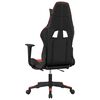vidaXL Silla gaming de masaje y reposapi&eacute;s cuero sint&eacute;tico negro rojo