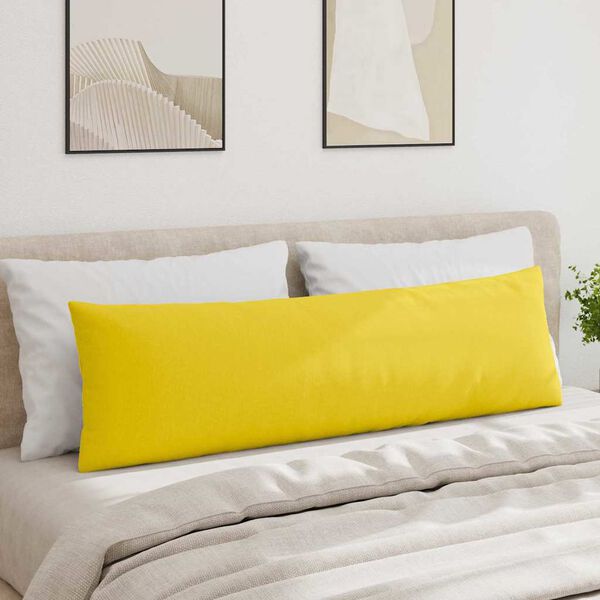 vidaXL Cojines de sof&aacute; 2 pcs Amarillo Claro 145 x 40 cm tela