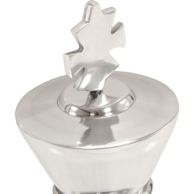 vidaXL Figura del rey de ajedrez aluminio macizo 46 cm plateada