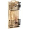 vidaXL Perchero de pared madera maciza de mango sin tratar 33x10x67 cm