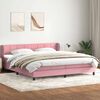 vidaXL Cama box spring con colchones terciopelo rosa 180x210 cm