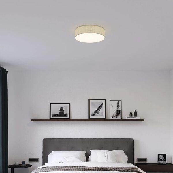 Smartwares L&aacute;mpara de techo rat&aacute;n beige 40x10 cm