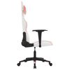 vidaXL Silla gaming de masaje cuero sint&eacute;tico blanco y rosa