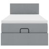 vidaXL Cama otomana con colch&oacute;n gris claro 100x200 cm tela