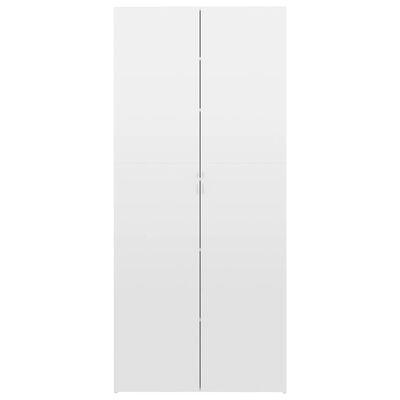 vidaXL Mueble zapatero contrachapada blanco brillo 80x35,5x180 cm