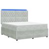 vidaXL Cama de muelles con LED y colch&oacute;n Gris Claro 140 x 200 cm