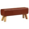 vidaXL Banco potro Bok madera de mango y cuero marr&oacute;n 110 cm
