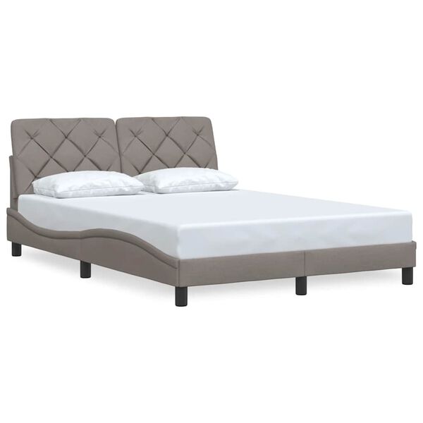 vidaXL Estructura de cama sin colch&oacute;n tela gris taupe 120x200 cm