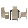 vidaXL Conjunto de Comedor de Jard&iacute;n 5 pcs Beige rat&aacute;n sint&eacute;tico