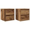 vidaXL Mesillas de noche de pared 2 uds madera vieja 38x34x40 cm