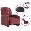 vidaXL Sillón de masaje elevable eléctrico cuero artificial rojo tinto