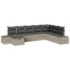 vidaXL Conjunto de sof&aacute; de jard&iacute;n 8 uds. Gris Claro rat&aacute;n sint&eacute;tico