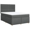 vidaXL Cama box spring con colch&oacute;n tela gris oscuro 160x200 cm