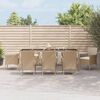 vidaXL Set comedor de jard&iacute;n 9 pzas con cojines rat&aacute;n sint&eacute;tico beige