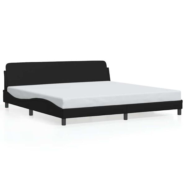 vidaXL Estructura de cama Dover cuero sint&eacute;tico negro 193x203cm