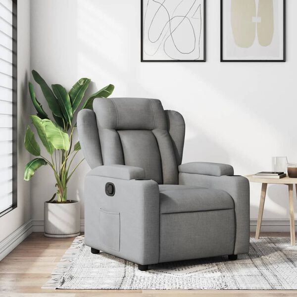 vidaXL Sill&oacute;n reclinable de tela gris claro