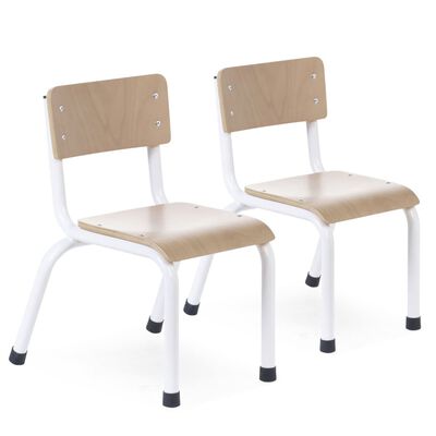 CHILDHOME Sillas para niños 2 madera natural blanco