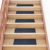 vidaXL Felpudos autoadhesivos para escaleras, 15 unidades, 60 x 25 cm, gris azul, rectangulares