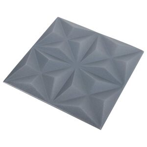 vidaXL Paneles de pared 48 pcs Origami Gris 50 x 50 cm Espuma XPS