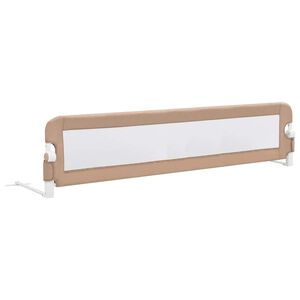 vidaXL Barandilla de seguridad cama de ni&ntilde;o poli&eacute;ster taupe 180x42 cm