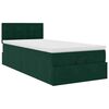 vidaXL Estructura de cama otomana colch&oacute;n terciopelo verde oscuro