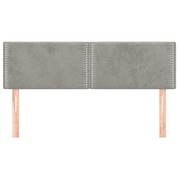 vidaXL Cabeceros 2 unidades terciopelo gris claro 72x5x78/88 cm