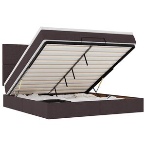 vidaXL Estructura cama otomana colch&oacute;n tela marr&oacute;n oscuro 180x200cm
